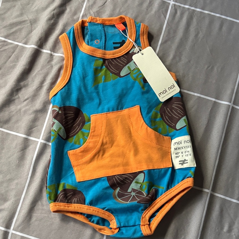 11. Moi Noi Blue and Orange Kids Bodysuit